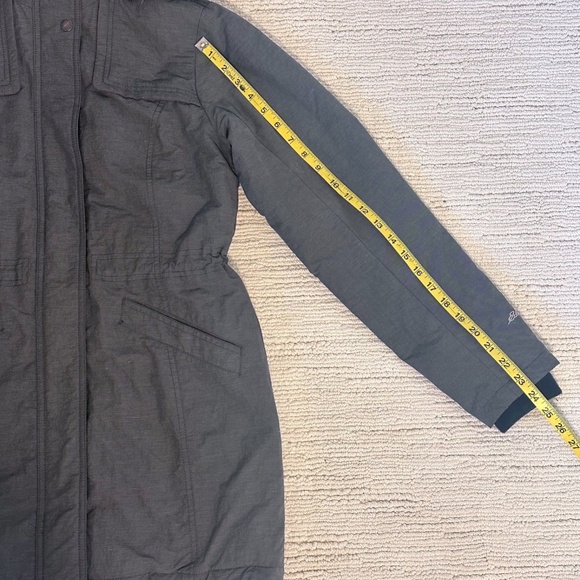 EDDIE BAUER Ladder Creek High-Pile Women's Gray Parka Faux Fur Hood Cinch Waist - Picture 7 of 16
